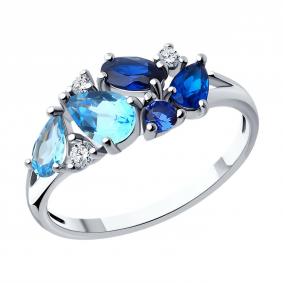 Серебряное кольцо SOKOLOV 92014287-91 с топазом и фианитом 92014287-91 фото