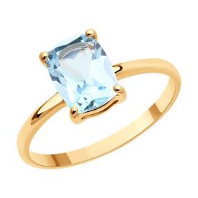 Кольцо из золочёного серебра SOKOLOV 92014565 с топазом 92014565 фото