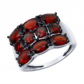 Серебряное кольцо SOKOLOV 92014622 с гранатом 92014622 фото
