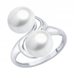 Серебряное кольцо SOKOLOV 92014710 с жемчугом 92014710 фото