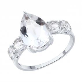 Серебряное кольцо SOKOLOV 92014714 с горным хрусталём 92014714 фото