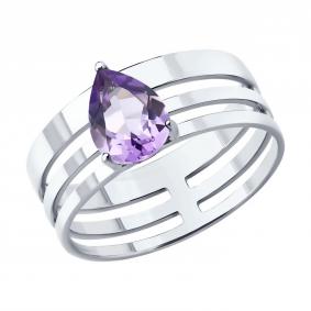 Серебряное кольцо SOKOLOV 92014724 с аметистом 92014724 фото