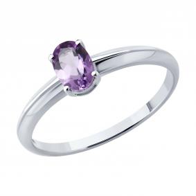 Серебряное кольцо SOKOLOV 92014857 с аметистом 92014857 фото