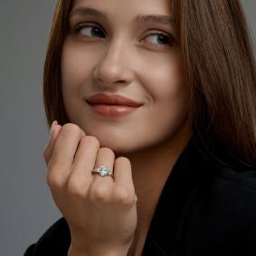 Серебряное кольцо SOKOLOV 92014862 с топазом и фианитом 92014862 фото