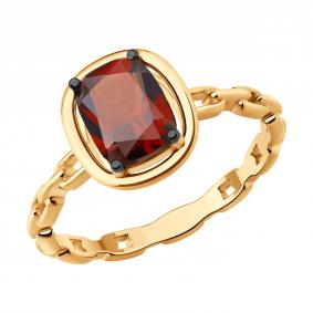 Серебряное кольцо SOKOLOV 92014877 с гранатом 92014877 фото