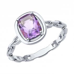 Серебряное кольцо SOKOLOV 92014879 с аметистом 92014879 фото