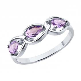 Серебряное кольцо SOKOLOV 92014908 с аметистом 92014908 фото