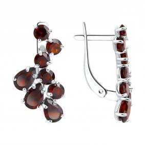 Серебряные серьги SOKOLOV 92020007-91 с гранатом 92020007-91 фото