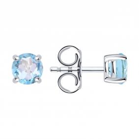 Серебряные серьги SOKOLOV 92020036-91 с топазом 92020036-91 фото