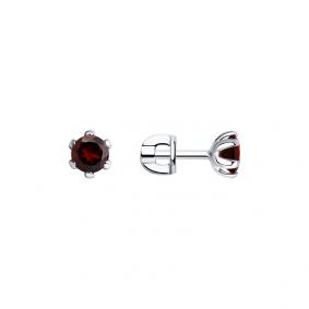 Серебряные серьги SOKOLOV 92020038 с гранатом 92020038 фото