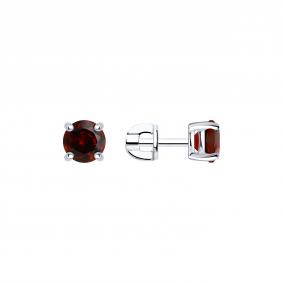 Серебряные серьги SOKOLOV 92020040 с гранатом 92020040 фото