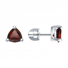 Серебряные серьги SOKOLOV 92020042 с гранатом 92020042 фото