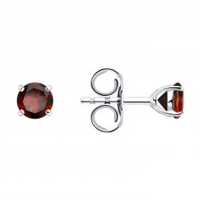 Серебряные серьги SOKOLOV 92021088-91 с гранатом 92021088-91 фото