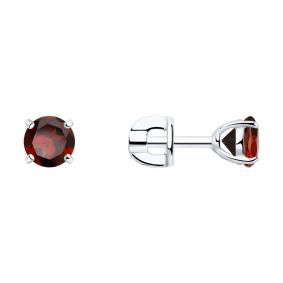 Серебряные серьги SOKOLOV 92021088 с гранатом 92021088 фото