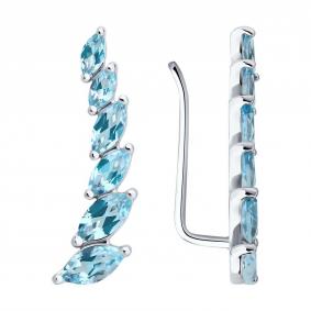 Серебряные серьги SOKOLOV 92021348-91 с топазом 92021348-91 фото