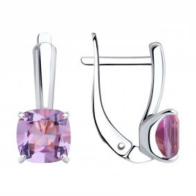Серебряные серьги SOKOLOV 92021399-91 с аметистом 92021399-91 фото