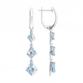 Серебряные серьги SOKOLOV 92021984-91 с топазом 92021984-91 фото