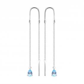 Серебряные серьги SOKOLOV 92022153-91 с топазом 92022153-91 фото