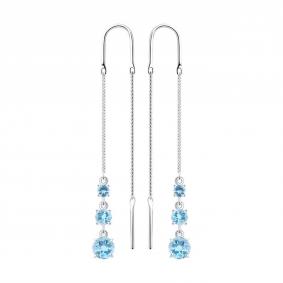 Серебряные серьги SOKOLOV 92022165-91 с топазом 92022165-91 фото