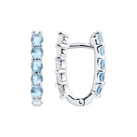 92022285 Серьги из серебра с топазами и фианитами Серебро 925° 92022285 92022285 фото