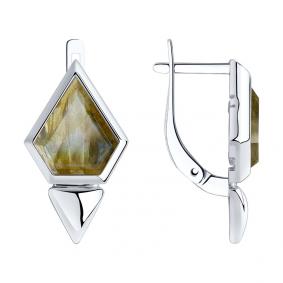 Серебряные серьги SOKOLOV 92022323 с лабрадоритом 92022323 фото