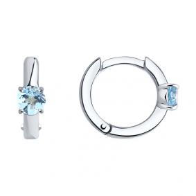 Серебряные серьги SOKOLOV 92022397 с топазом 92022397 фото