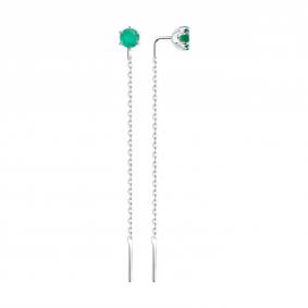 Серебряные серьги SOKOLOV 92022464-91 с агатом 92022464-91 фото