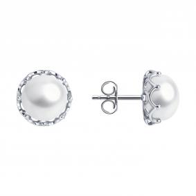 Серебряные серьги SOKOLOV 92022664-91 с жемчугом 92022664-91 фото