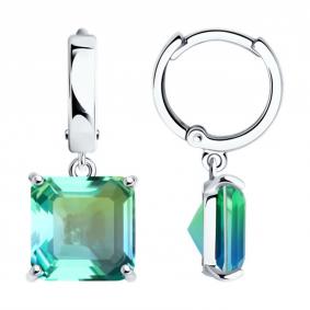 Серебряные серьги SOKOLOV 92022846-91 с ситаллом 92022846-91 фото