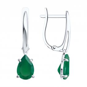 Серебряные серьги SOKOLOV 92022882 с агатом 92022882 фото