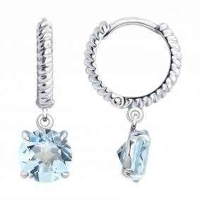 Серебряные серьги SOKOLOV 92022928-91 с топазом 92022928-91 фото