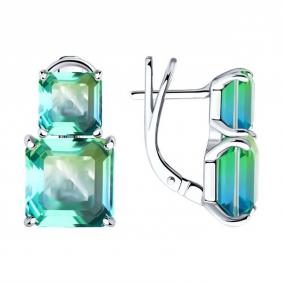 Серебряные серьги SOKOLOV 92022947 с ситаллом 92022947 фото