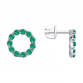 Серебряные серьги SOKOLOV 92023014-91 с агатом 92023014-91 фото