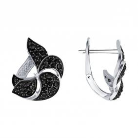 Серебряные серьги SOKOLOV 92023132 с фианитом и шпинелью 92023132 фото
