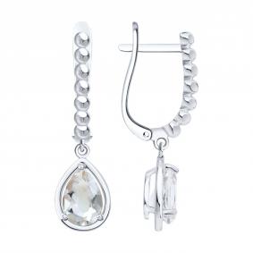 Серебряные серьги SOKOLOV 92025330 с горным хрусталём 92025330 фото