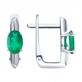 Серебряные серьги SOKOLOV 92025348 с агатом 92025348 фото