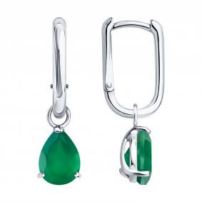 Серебряные серьги SOKOLOV 92025370 с агатом 92025370 фото