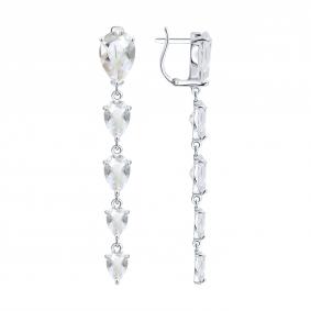 Серебряные серьги SOKOLOV 92025379 с горным хрусталём 92025379 фото