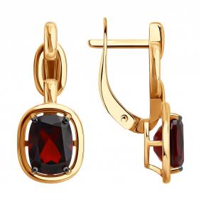 Серебряные серьги SOKOLOV 92025381 с гранатом 92025381 фото