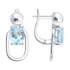 Серебряные серьги SOKOLOV 92025400 с топазом 92025400 фото