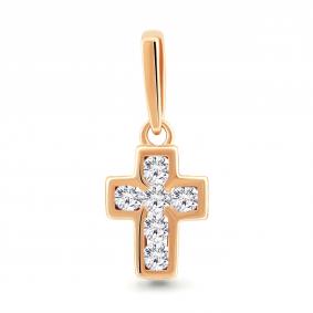 Золотая подвеска AQUAMARINE 920277к с бриллиантом 920277к фото