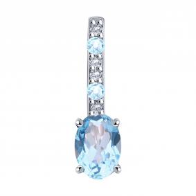 Серебряная подвеска SOKOLOV 92030339 с топазом и фианитом 92030339 фото