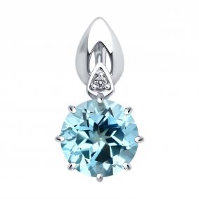 Серебряная подвеска SOKOLOV 92030350-91 с топазом и фианитом 92030350-91 фото