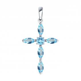 Серебряная подвеска SOKOLOV 92030508-91 с топазом 92030508-91 фото