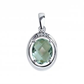 Серебряная подвеска SOKOLOV 92030561-91 с фианитом и кварцем 92030561-91 фото