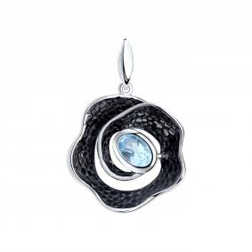 Серебряная подвеска SOKOLOV 92030659 с топазом 92030659 фото
