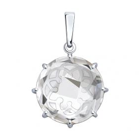 Серебряная подвеска SOKOLOV 92030692 с горным хрусталём 92030692 фото