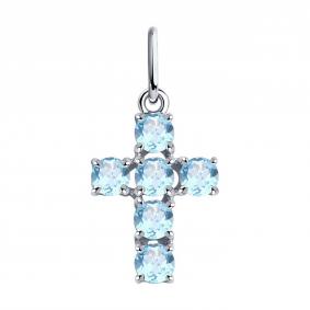 Серебряная подвеска SOKOLOV 92030714-91 с топазом 92030714-91 фото