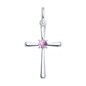 Серебряная подвеска SOKOLOV 92030720 с аметистом 92030720 фото