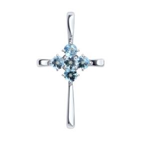 Серебряная подвеска SOKOLOV 92030721 с топазом 92030721 фото